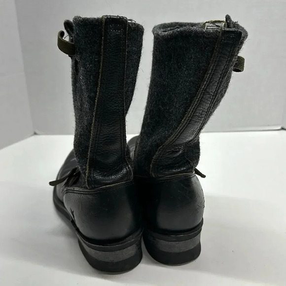 Frye Veronica Charcoal Engineer Wool Leather Moto Low Heeled Boots Gray Size 10 - Picture 3 of 11